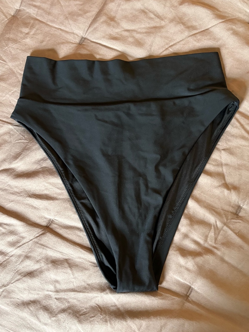 Women's Black High-Waist High-Cut Swim Bottom